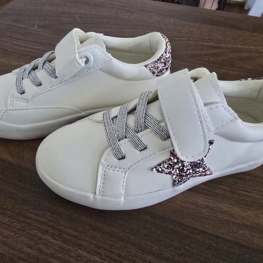 Fabkids White Glitter Star Sneakers